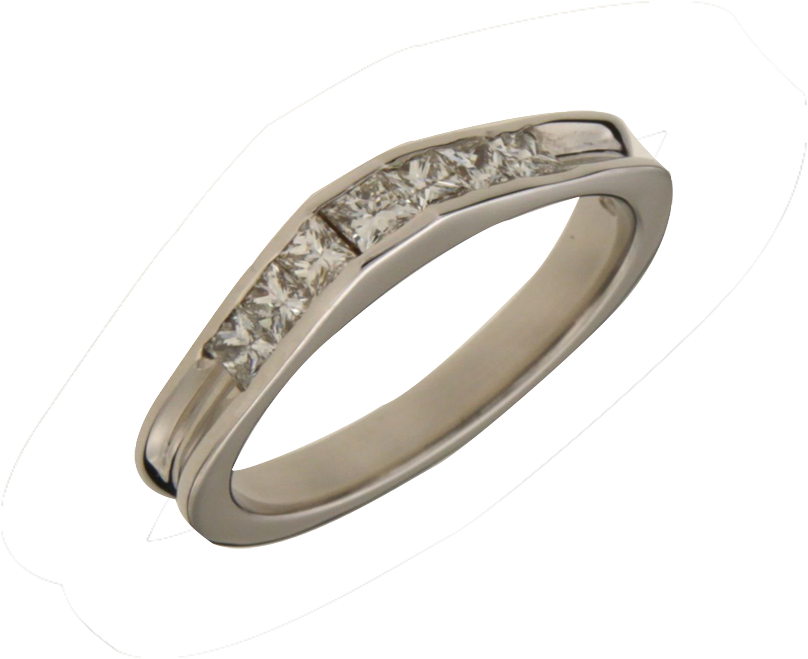 Δαχτυλίδι σε λευκόχρυσο 18Κ Σειρέ με καρέ Διαμάντια