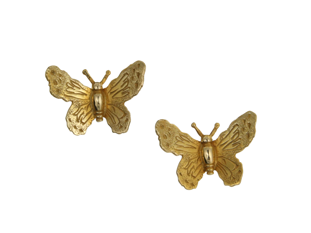 Σκουλαρίκια σε χρυσό Κ14 πεταλούδα μικρή από τη συλλογή Butterfly 
