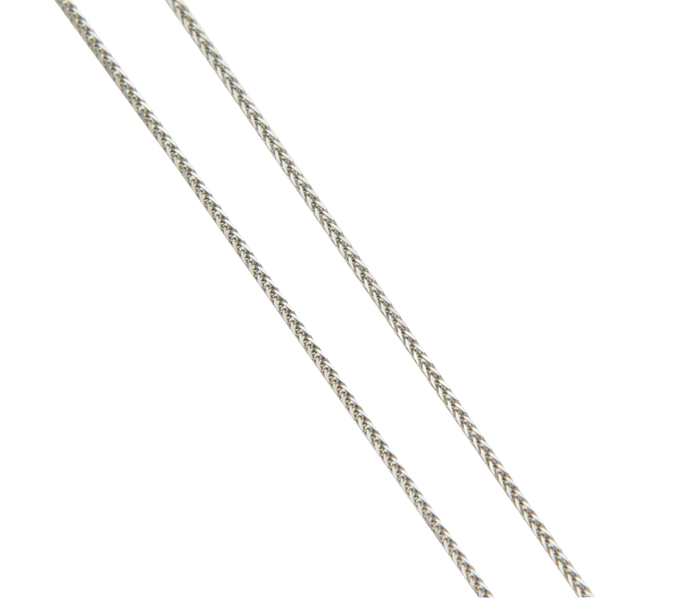 Αλυσίδα σε λευκόχρυσο 14Κ Σπίγγα τετραγωνισμένη λεπτή 45cm 