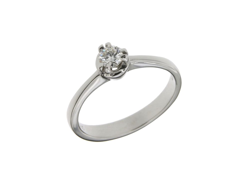 Δαχτυλίδι σε Λευκόχρυσο Κ18 Μονόπετρο με Διαμάντι