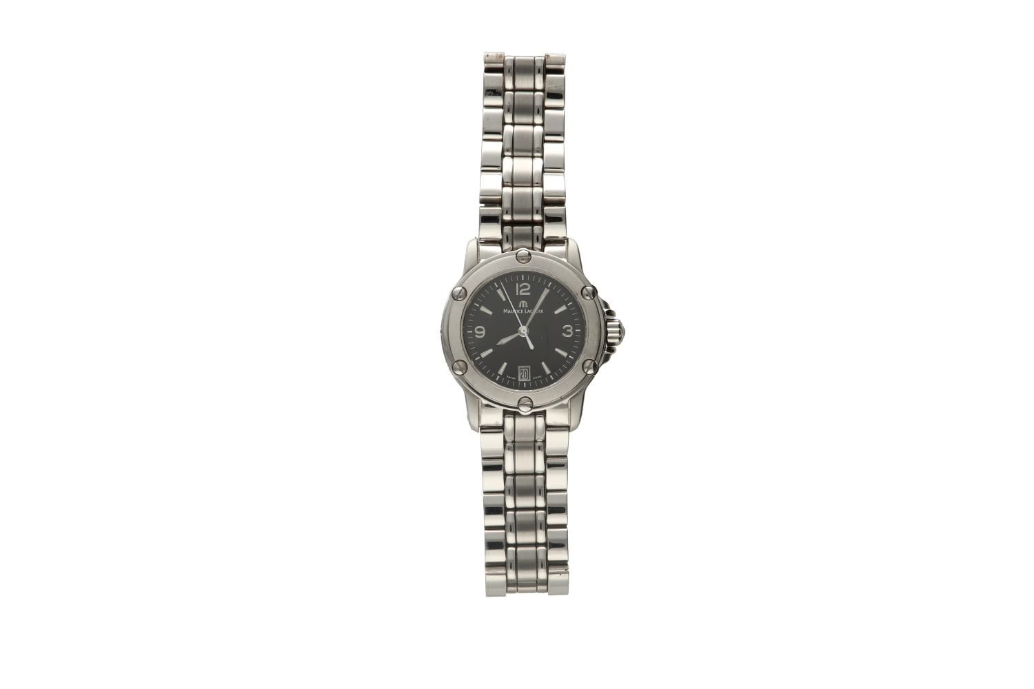 Ρολόι γυναιεκίο MAURICE LACROIX, TIAGO 89819 2402, με μπρασελέ σε ατσάλι και μαύρο καντράν 