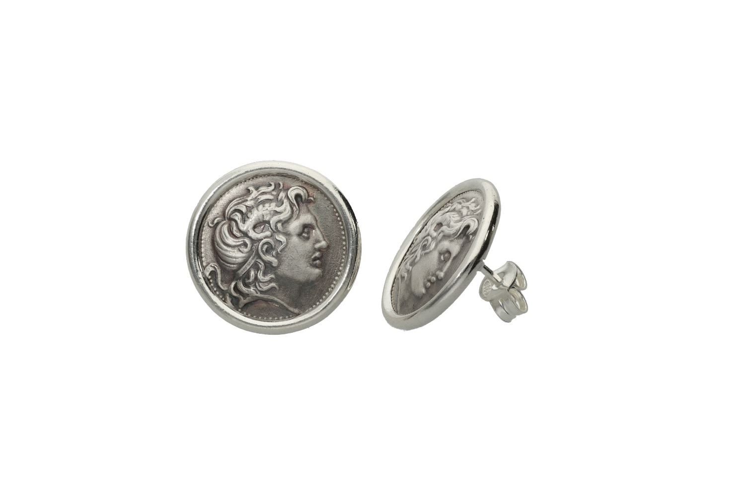 Σκουλαρίκια πάνω στο αυτί σε Ασήμι 925° με Νόμισμα Ηρακλή εποχής Λυσιμάχου