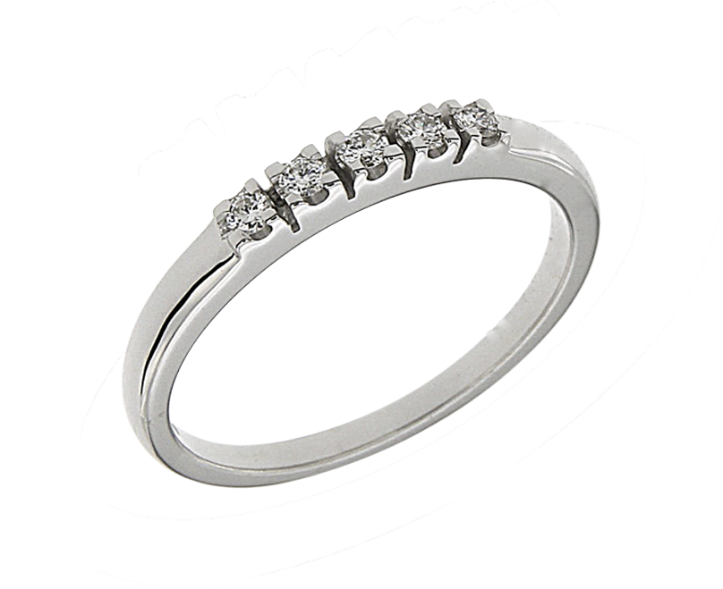 Δαχτυλίδι σε Λευκόχρυσο 18Κ Σειρέ με πέντε Διαμάντια κοπής μπριγιάν.
