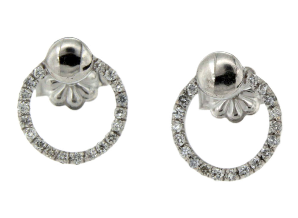 Σκουλαρίκια σε Λευκόχρυσο 18K  Στρογγυλά με Διαμάντια  