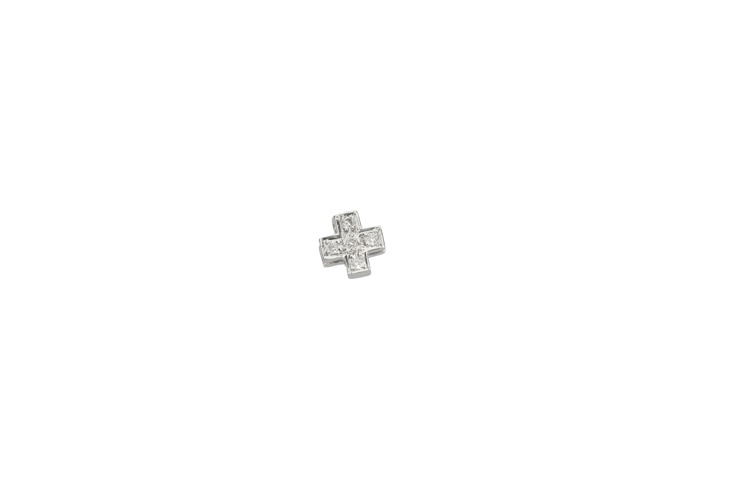 Σταυρός σε Λευκόχρυσο 18K  Τετράγωνο μίνι με Διαμάντια