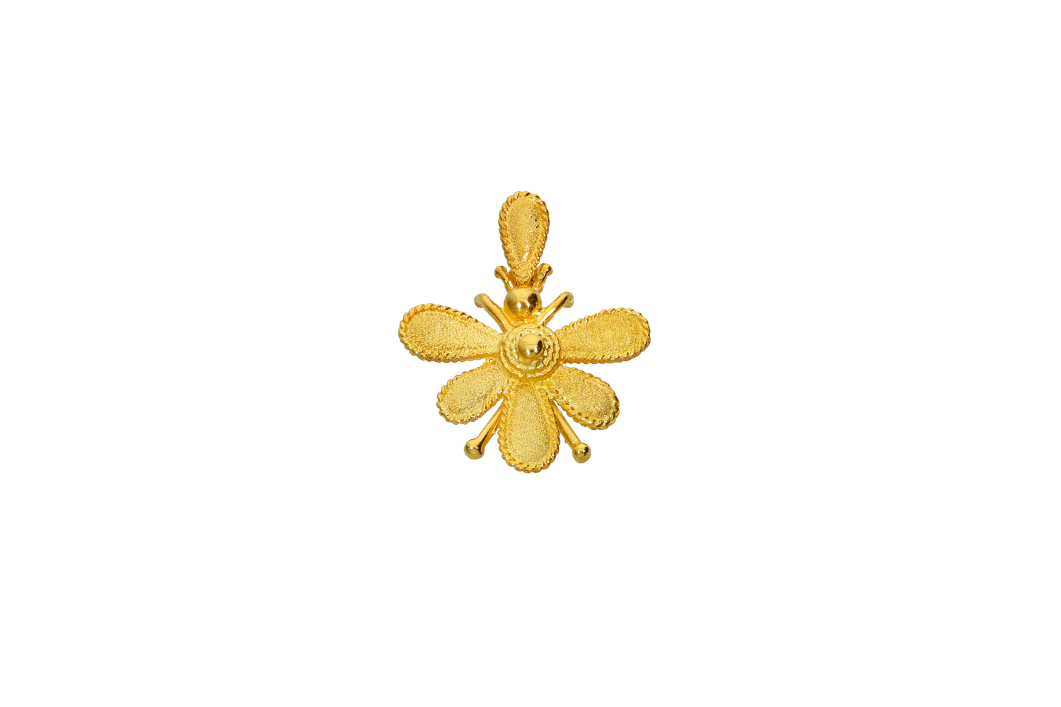 Μενταγιόν σε Χρυσό 18K μία μέλισσα ζαγρέ σε Αρχαϊκό στυλ με κρυφό χαλκά