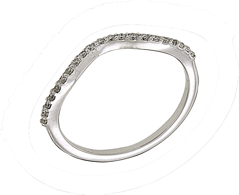 Δαχτυλίδι σε Λευκόχρυσο 18K Σειρέ λεπτο Κυματιστό με Διαμάντια