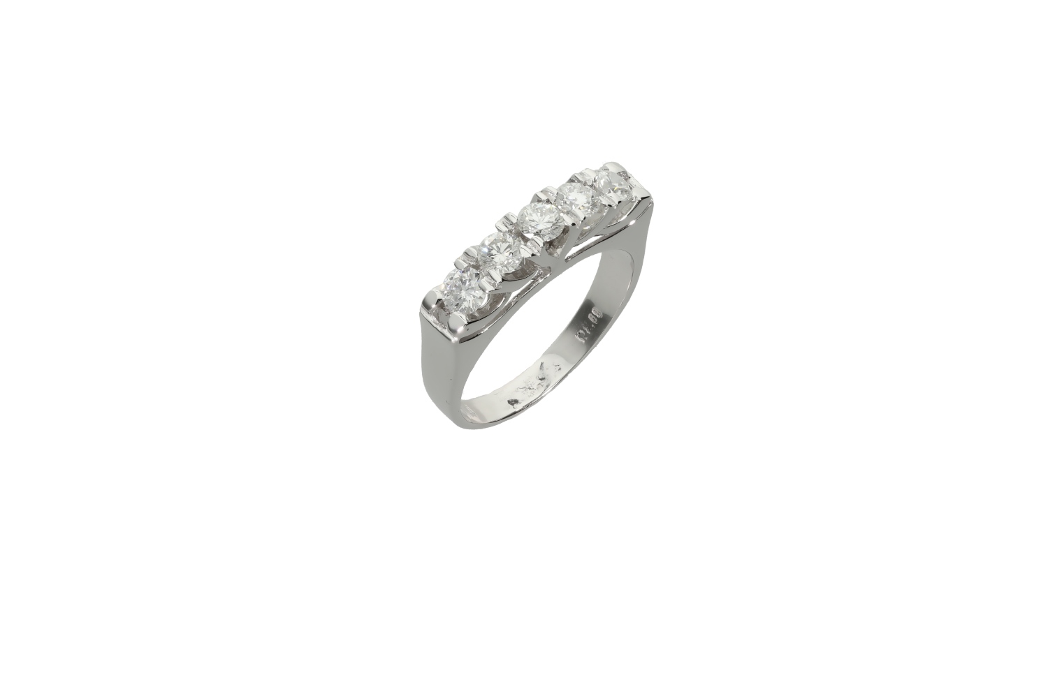 Δαχτυλίδι σε λευκόχρυσο 18Κ eternity - σειρέ με λοξά δόντια στα πλάγια με διαμάντια