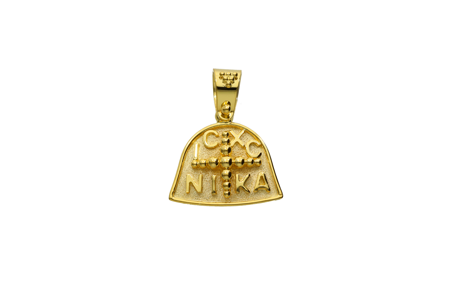 Κωνσταντινάτο σε χρυσό 18Κ μοντέρνο σχέδιο ματ με κοκκίδωση IC NIKA 