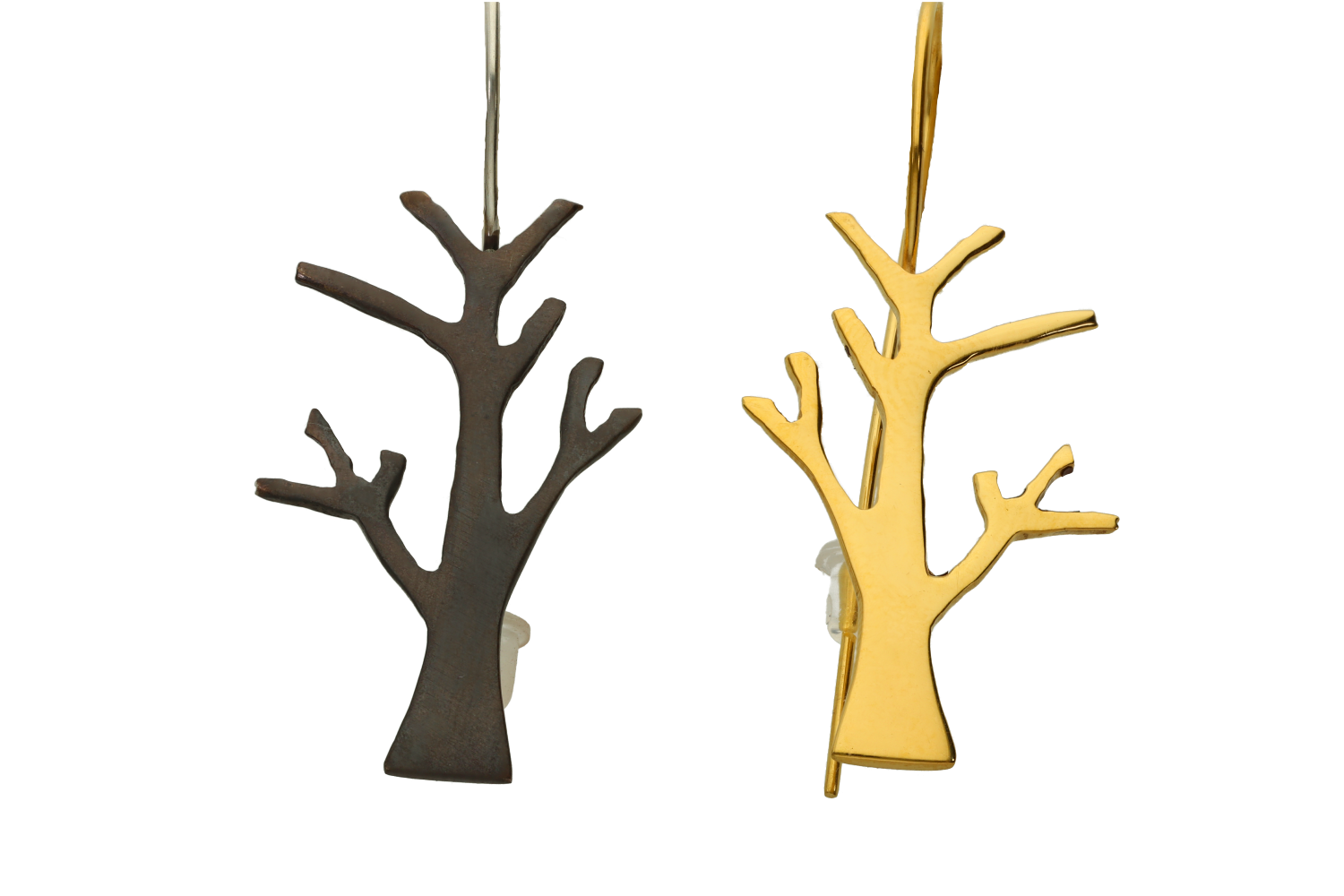 Σκουλαρίκια σε επιχρυσωμένο ασήμι 925° ένα δέντρο