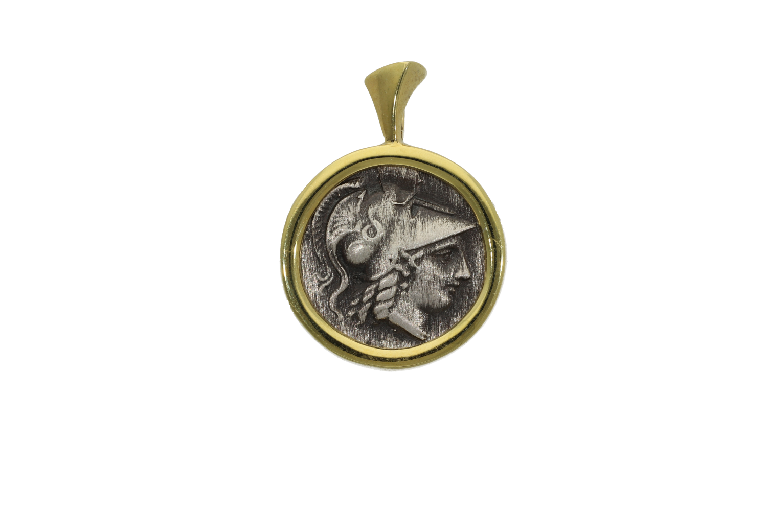 Μενταγιόν σε ασήμι 925° από τη σειρά Greek Coin με νόμισμα εποχής Μεγ. Αλεξάνδρου που απεικονίζει την Αθηνά