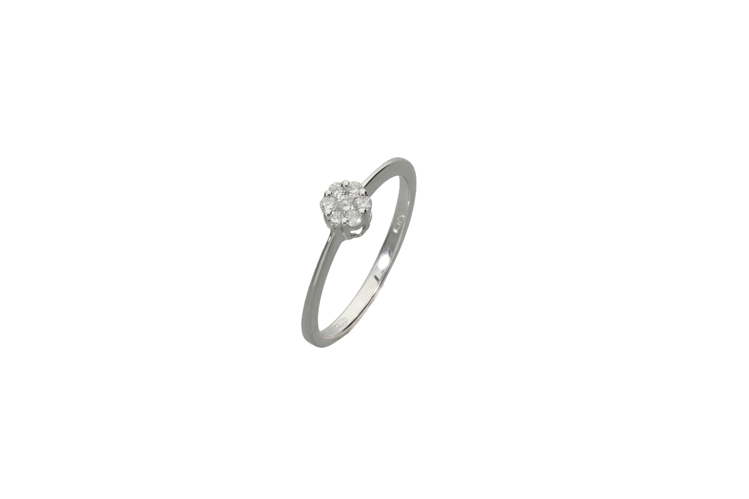 Δαχτυλίδι σε λευκόχρυσο 18Κ Ροζέτα Μονόπετρο με διαμάντια