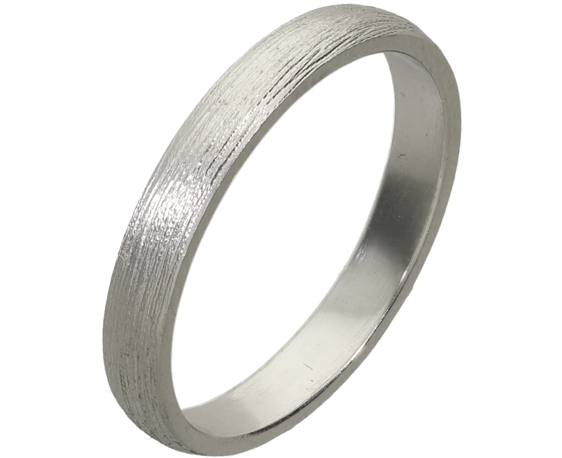 Βέρες Γάμου λευκόχρυσες 14Κ,  Βέρα πομπέ 3,5χιλ με οριζόντιες λεπτές ρίγες