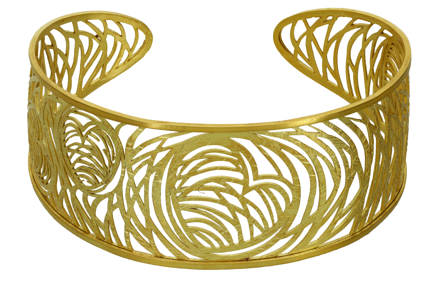 Βραχιόλι σε χρυσό 14Κ Χειροπέδα Χειροποίητη ματ με πλακέ σύρματ που σχαηματίζουν καρδιά