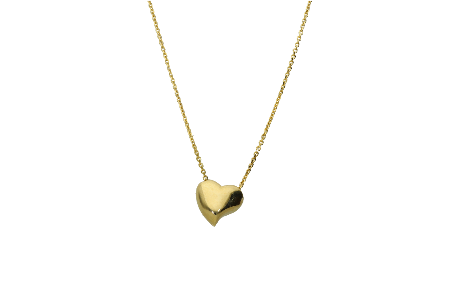 Κολιέ σε χρυσό 14Κ καρδιά μικρή φουσκωτή σε αλυσίδα 