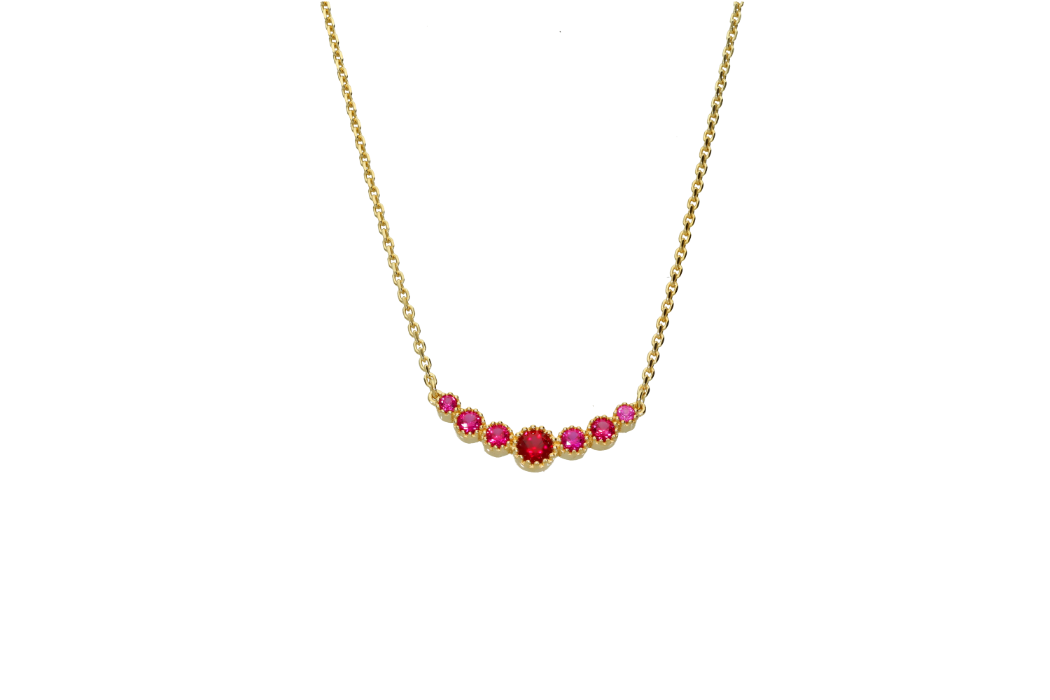 Κολιέ σε επιχρυσωμένο ασήμι 925° με μία σειρά από ντεγκραντέ ζιργκόν