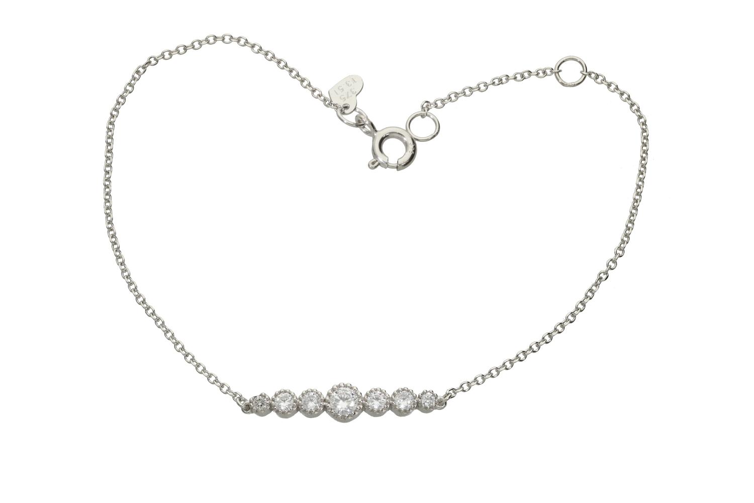 Βραχιόλι σε λευκόχρυσο 9Κ με ντεγκραντέ ζιργκόν