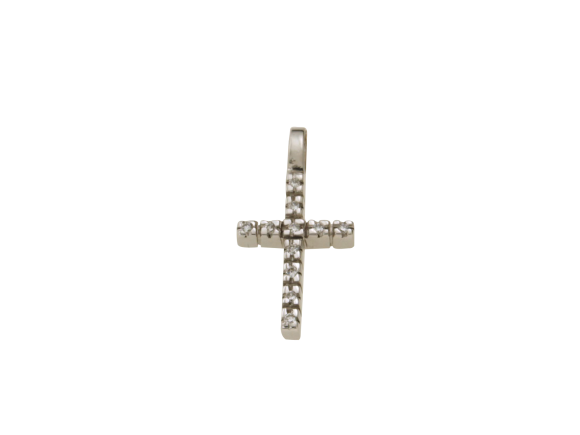 Σταυρός σε λευκόχρυσο 18Κ ορθογώνιο σπίρτο με διαμάντια 