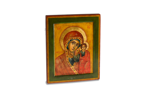Εικόνα με Αγιογραφία σε ξύλο χειροποίητη με Παναγία Κασάν