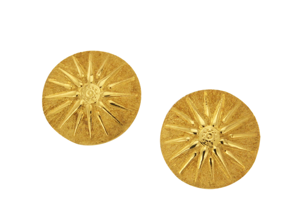 Σκουλαρίκια σε χρυσό 18Κ Μακεδονικός Ήλιος Βεργίνας 