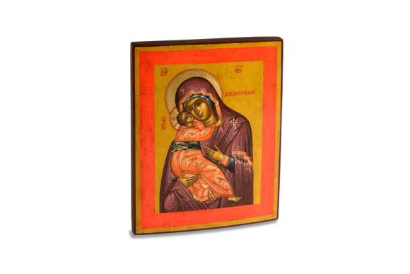 Εικόνα αγιογραφίας σε ξύλο με Παναγία Βλαδιμήρ 