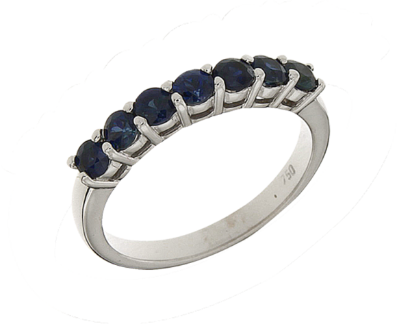 Δαχτυλίδι σε λευκόχρυσο 18Κ σειρέ με μπλε Ζαφείρια
