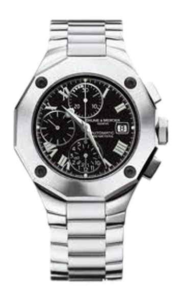 Ρολόι Ανδρικό Baume & Mercier σε Ατσάλι, Riviera 8669 XL, Αυτόματος χρονογράφος, μαύρο καντράν με μπρασελέ, 5034338