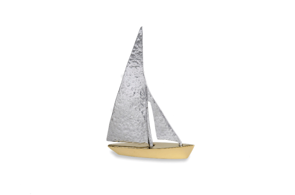 Καράβι σε ορείχαλκο & αλουμίνιο Ιστιοπλοϊκό με σφυρήλατα πανιά 