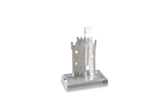 Λευκός Πύργος χειροποίητος σε ασήμι πάνω σε βάση από πλέξι γκλας
