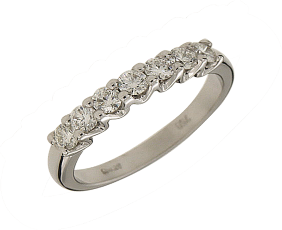 Δαχτυλίδι Σειρέ σε λευκόχρυσο 18Κ με καστόνια σε V με Επτά λαμπερά Διαμάντια.