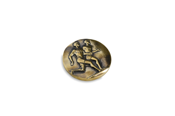 Πρες Παπιέ σε ορείχαλκο, μετάλλιο με 2 δρομείς 