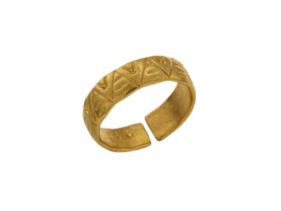 Δαχτυλίδι σε ασήμι 925°, επίχρυσο ανοιχτό Αρχαικα γεωμετρικα σχήματα