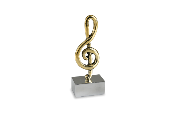 Γλυπτό σε ορείχαλκο, Κλειδί του Σολ μικρό, μουσικό βραβείο σε βάση από αλουμίνιο