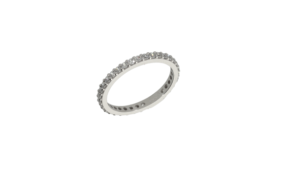 Δακτυλίδι σε λευκόχρυσο 14Κ σειρέ ολόβερο με ζιργκόν και δυνατότητα προσαρμογής στο νούμερο.
