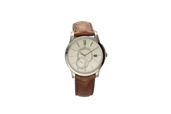 Ρολόι ανδρικό Maurice Lacroix PONTOS PT6168-SS001-330, με ασημί καντράν, Power Reserve, open back AO47540
