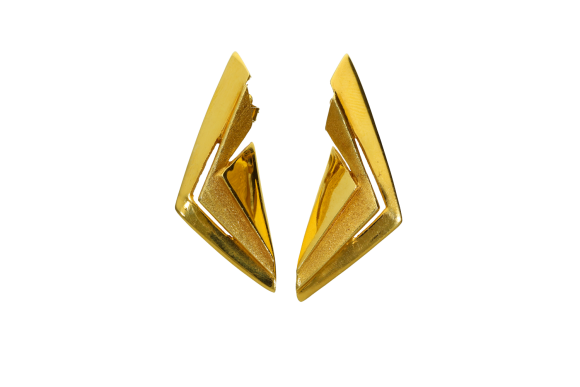 Σκουλαρίκια σε χρυσό 18Κ ελάσματα σε τριγωνικό σχήμα