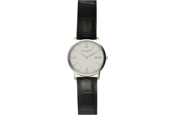 Ρολόι ανδρικό BAUME & MERCIER CLASSIMA EXECUTIVE XL 8485, σε ατσάλι με μαύρο λουράκι 5552934
