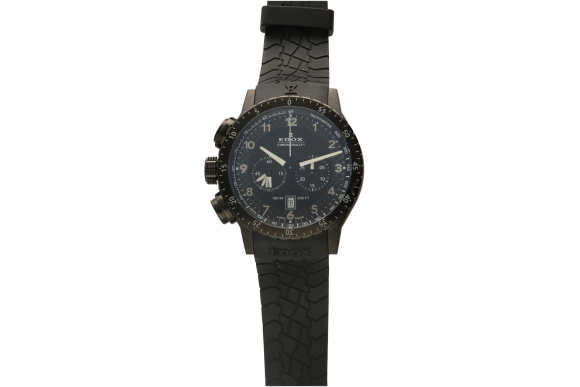Ρολόι Ανδρικό Edox  ED-10305.37.NN  με χρονογράφο και λουράκι από καουτσούκ