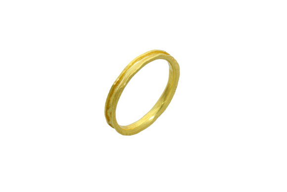 Βέρες Γάμου χρυσές 14Κ, Βέρα τετραγωνισμένη με λουκιά στο κέντρο ματ και λουστρέ άκρες