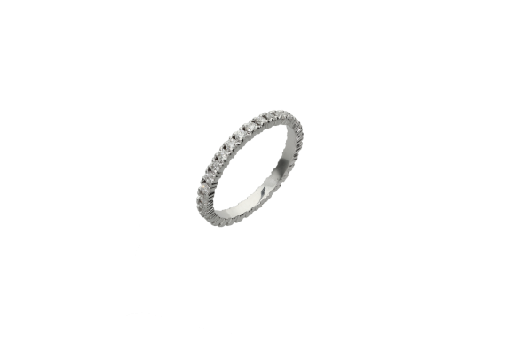 Δαχτυλίδι σε λευκόχρυσο 18Κ Ολόβερο κλασσικό με διαμάντια.