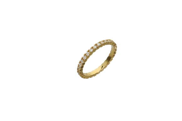 Δαχτυλίδι σε χρυσό 18Κ Ολόβερο κλασσικό με διαμάντια.