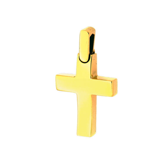 Σταυρός Ανδρικός Βαπτιστικός για Αγόρι σε Χρυσό Κ18  Ορθογώνιο Τετραγωνισμένος Γυαλιστερός
