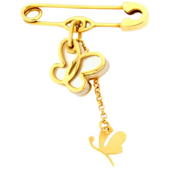 Παραμάνα σε Χρυσό Κ14 με Κρεμαστή Πεταλούδα από Φίλντισι διπλής όψεως  και μίνι πεταλούδα