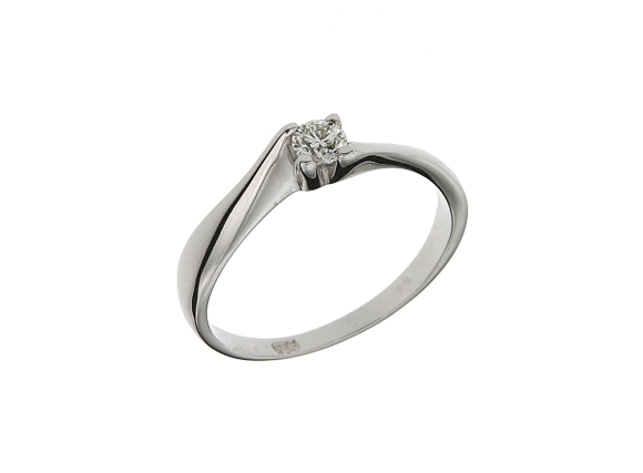 Δαχτυλίδι Μονόπετρο σε Λευκόχρυσο 18K με πιστοποιημένο Διαμάντι για Αρραβώνα η Γάμο