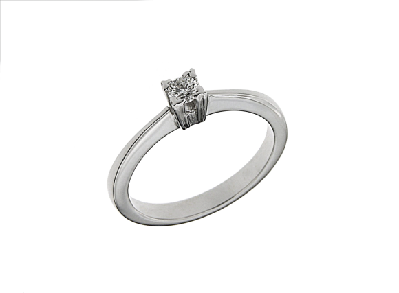 Μονόπετρο Δαχτυλίδι για Γάμο η Αρραβώνα σε Λευκόχρυσο 18K με Διαμάντι