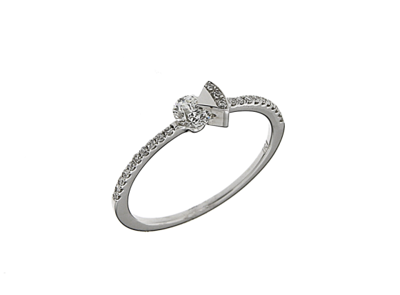 Δαχτυλίδι σε Λευκόχρυσο Κ18 Μονόπετρο 