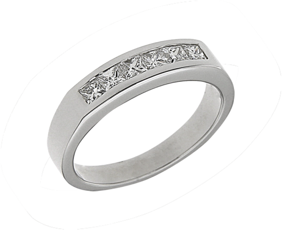 Δαχτυλίδι σε Λευκόχρυσο 18Κ Σειρέ Τετραγωνισμένο με Διαμάντια Princess