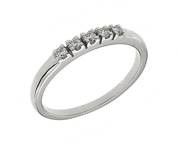 Δαχτυλίδι σε Λευκόχρυσο 18Κ Σειρέ με πέντε Διαμάντια κοπής μπριγιάν.