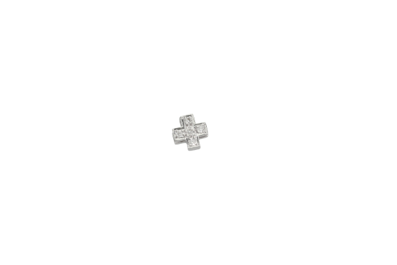 Σταυρός σε Λευκόχρυσο 18K  Τετράγωνο μίνι με Διαμάντια
