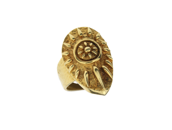 Δαχτυλίδι σε Χρυσό 18K Παραδοσιακό Ελληνικό σχέδιο με Ήλιο Βεργίνας από τη συλλογή 